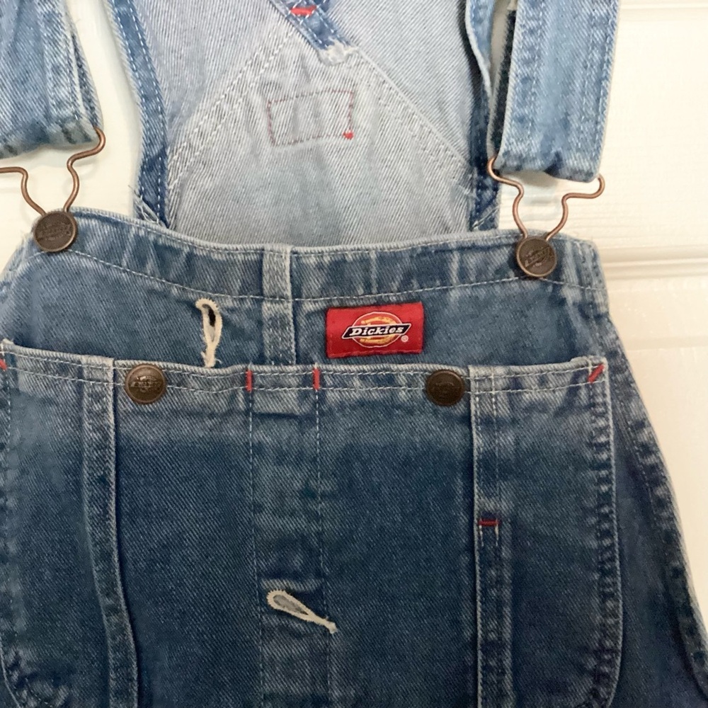 Dickies Medium Blue Relaxed Denim Overalls - Picture 5 of 9